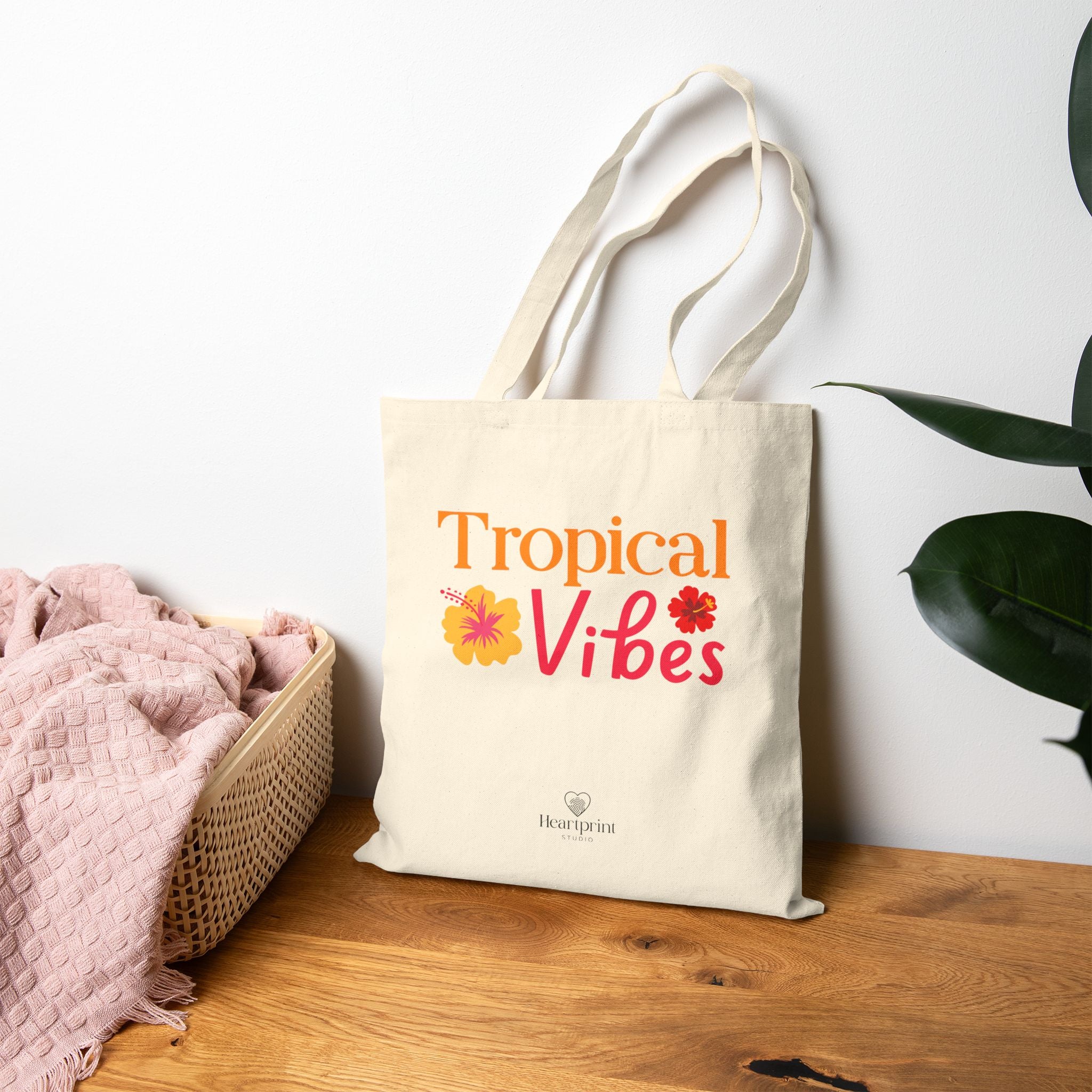 Tropical Vibes Canvas Tote