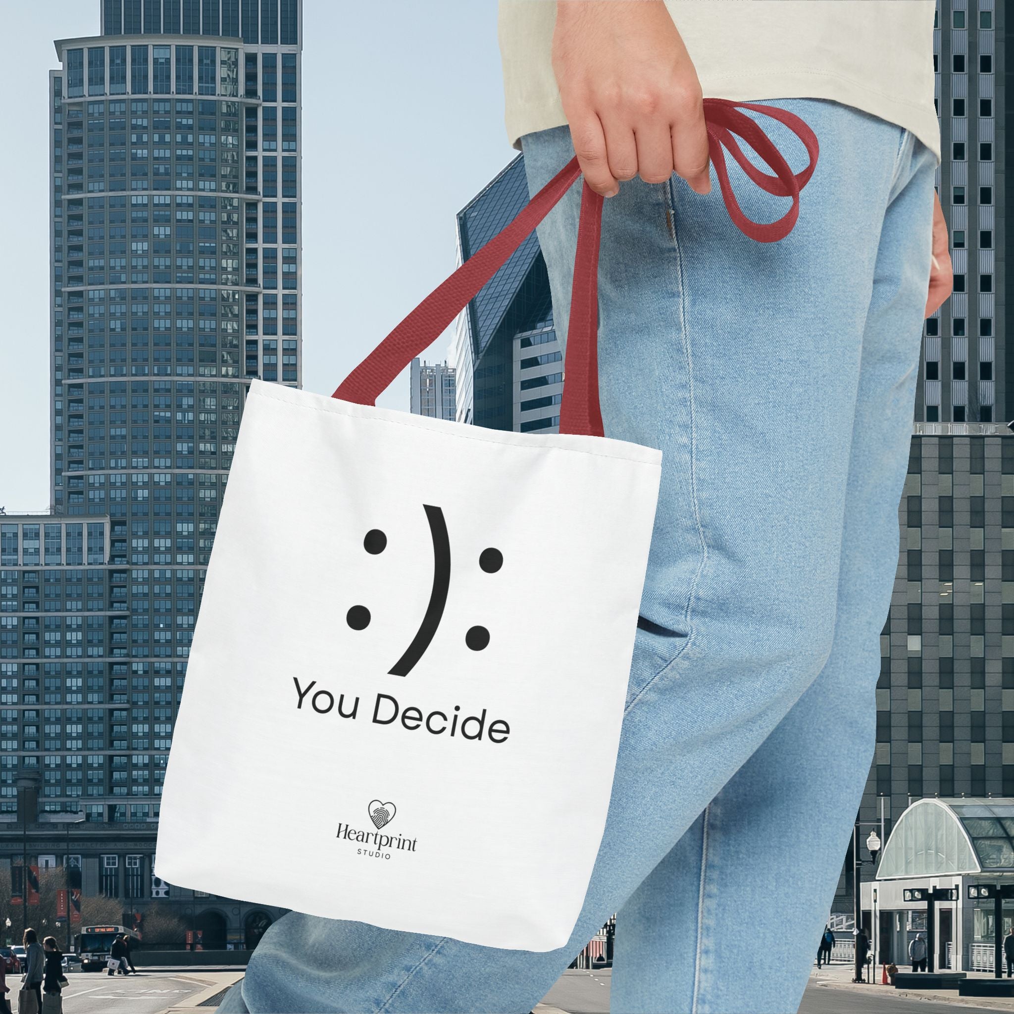 You Decide Emoticon Tote Bag