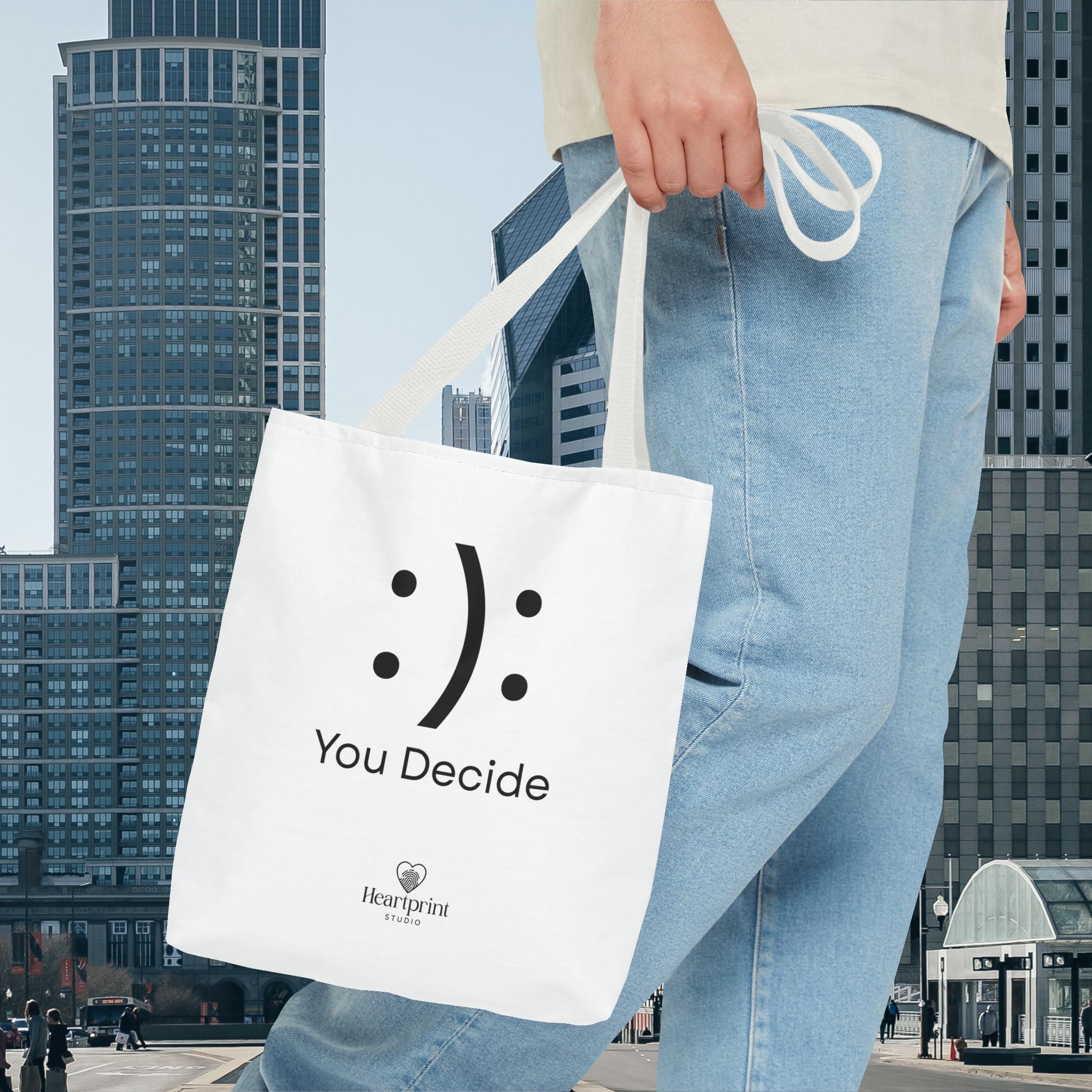 You Decide Emoticon Tote Bag