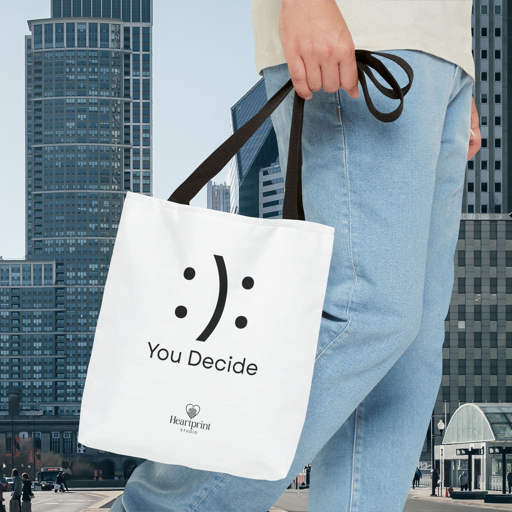 You Decide Emoticon Tote Bag